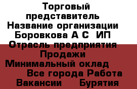 Торговый представитель › Название организации ­ Боровкова А.С, ИП › Отрасль предприятия ­ Продажи › Минимальный оклад ­ 28 000 - Все города Работа » Вакансии   . Бурятия респ.